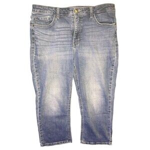 Lee Women’s Capri Jeans Size 14 Medium Blue Stretch Denim Cropped Pants